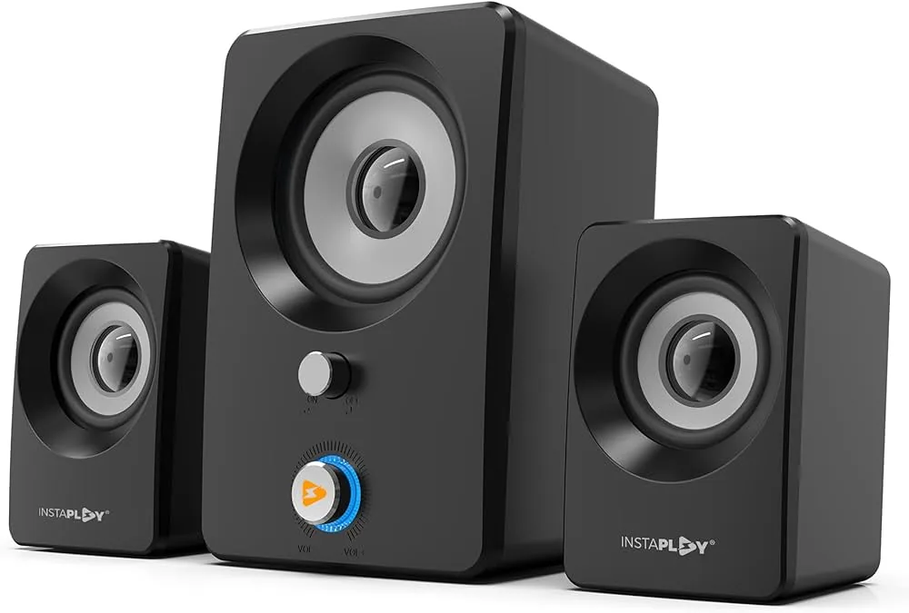 INSTAPLAY Blast200 Bluetooth 2.1 Channel Stereo | Bluetooth Speakers | USB Powered | Wired Desktop Speakers | Home Theatre | Extra Bass | Speakers for Laptop & Pc | Mobile Connectivity | Speaker
